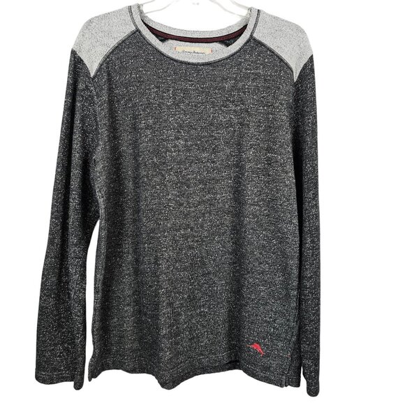 Tommy Bahama Mens L Long Sleeve Pullover Sweater Top Crewneck Gray Cotton Blend - Picture 1 of 13